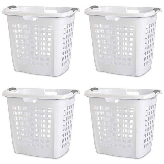 Set of 4 Heavy Duty Plastic Laundry Hamper Dirty Clothes Basket